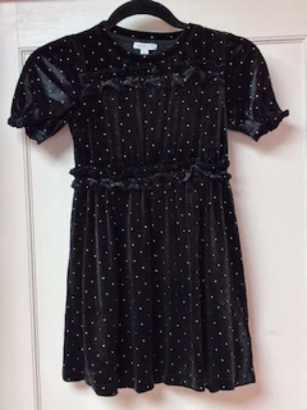 J.Crew Crewcuts Girls' studded crushed velvet black velvet studded dress Size 7